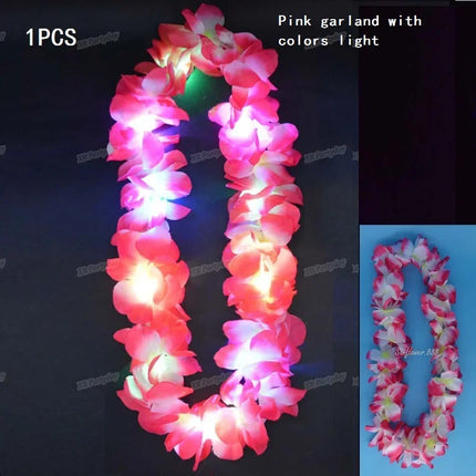 Women Hawaiian Girl LED Garland Party Necklace
