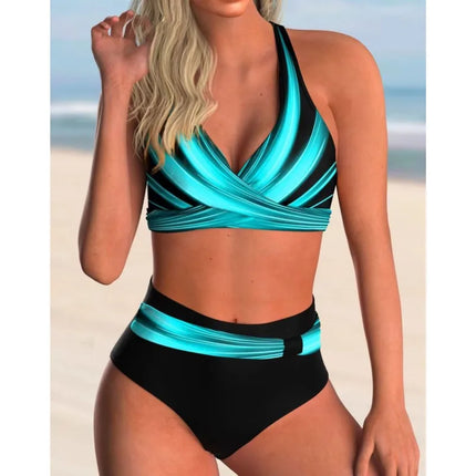 Swimwear Set Women Gradient 3D Blue Tankini - Swimwear Set - Swimmart - Mad Fly Essentials