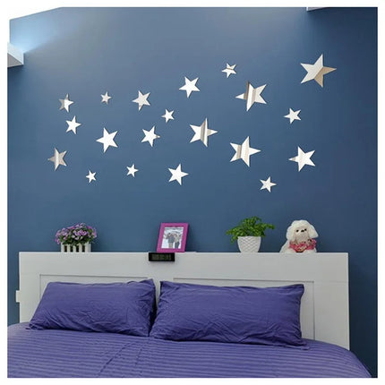 Home Decor 82PCS Star Mosaic Mirror Sticker Wall Decals - Home Decor - Zooyoo - Mad Fly Essentials