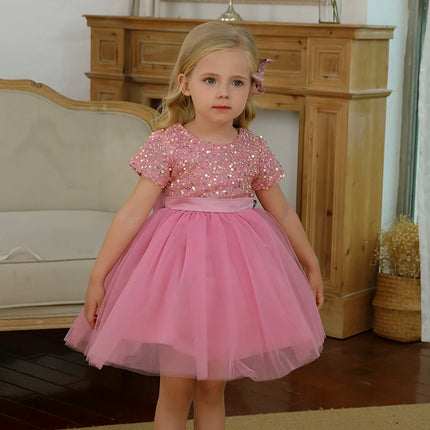 Baby Girl Sequin 4-10Y Birthday Party Dress