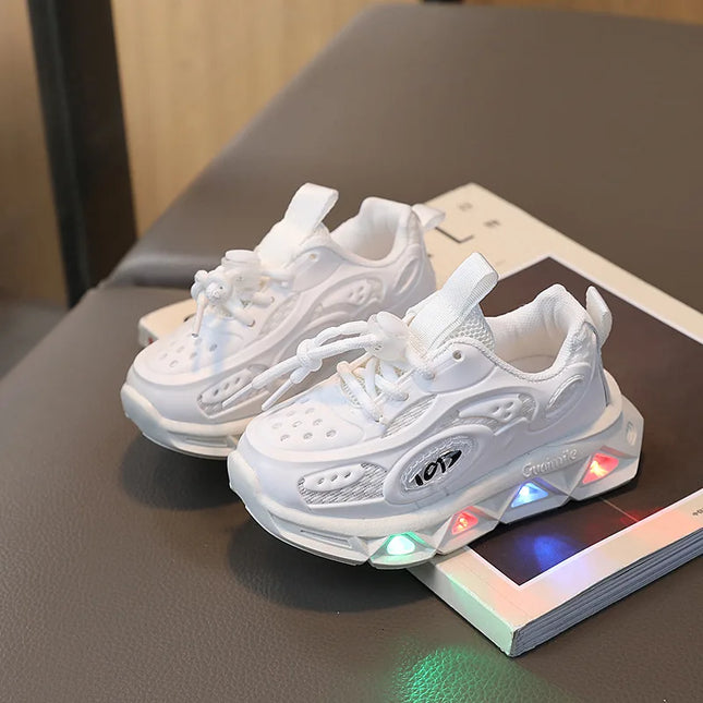 Baby Boy LED Luminous Black Size 21-30 Sneakers