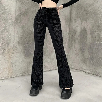 Harem Pants Women Vintage Gothic Black Flare Pants - Harem Pants - You're My Secret - Mad Fly Essentials