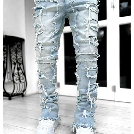 Men Straight Fit Stretch Casual Denim Jeans