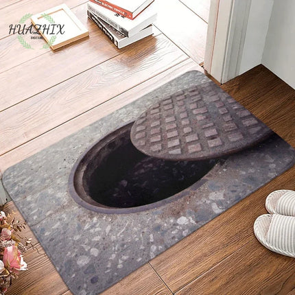 Funny 3D Trap Manhole Cover Doormats