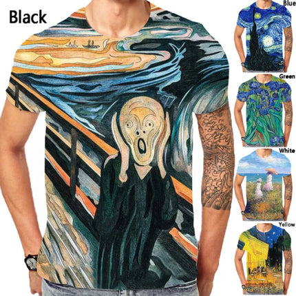 Men Summer Vincent Van Gogh 3D Printed T-Shirt