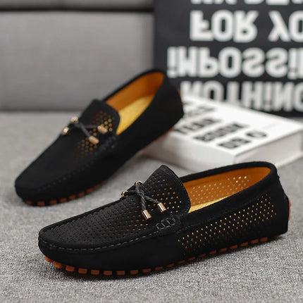 Flats Men Breathable Slip On Hollow Boat Loafers - Flats - M Anxiu - Mad Fly Essentials