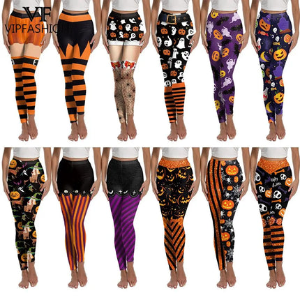 Fitness Leggings Women Halloween Punk Ghost Striped Leggings - Fitness Leggings - Youre My Secret - Mad Fly Essentials