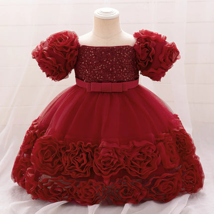 Party Dress Baby Girl Flower Baptism Tutu Birthday Dress - Party Dress - Emmababy - Mad Fly Essentials