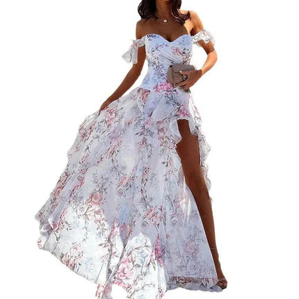 Women Floral Off Shoulder Party Dress - Mad Fly Essentials