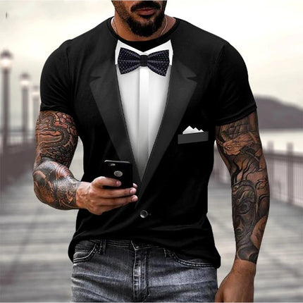Shirt Men Fashion 3D Short Suit Graphic Tee - Shirt - Gothica - Mad Fly Essentials
