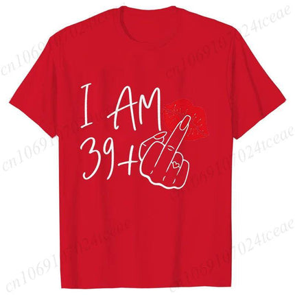 Women New Fashion I Am 39+ Finger Birthday T-shirt - Mad Fly Essentials