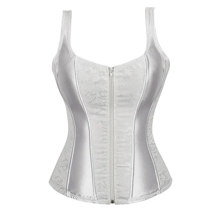 Corset Women Strap Polka Jacquard Gothic Bustier - Corset - Elsvios - Mad Fly Essentials