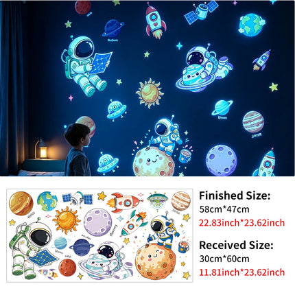 Kids Room Decor Luminous Space Theme Wall Stickers - Kids Room Decor - Three Ratels - Mad Fly Essentials