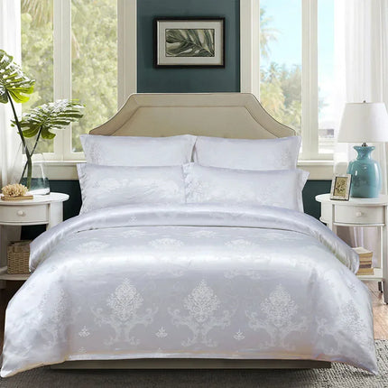 Duvet Set European Jacquard Satin Bedding Set - duvet set - home deluxe - Mad Fly Essentials