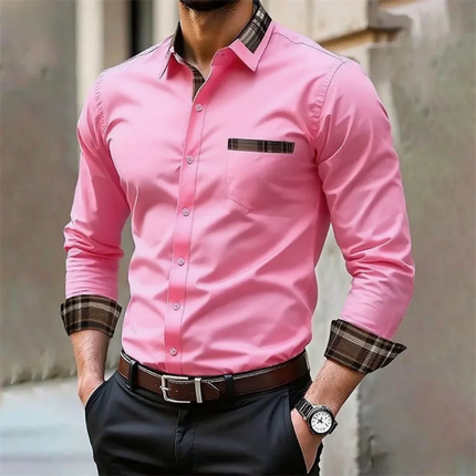 Business Casual Shirt BC Men Fashion Solid Long Sleeve Shirt - Business Casual Shirt - BC - Mad Fly Essentials