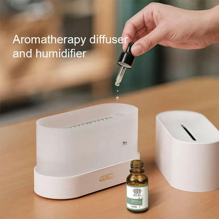 Ultrasonic Led Essential Oil Flame Lamp Aroma Diffuser