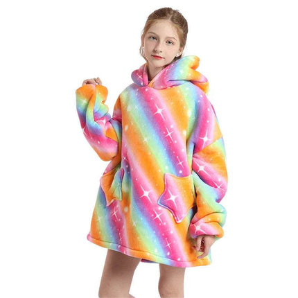 Kids Girl Unicorn Animal Sherpa Hoodies Blankets - Mad Fly Essentials