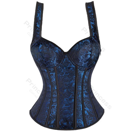 Corset Women Strap Polka Jacquard Gothic Bustier - Corset - Elsvios - Mad Fly Essentials