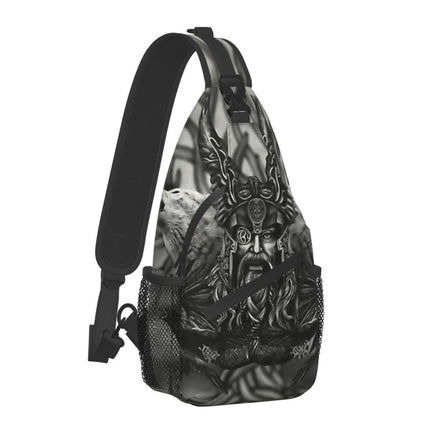 Men Mythology Viking Crossbody Travel Chest Bag - Men's Fashion Mad Fly Essentials