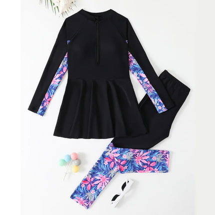 Swimwear Set Girl Long Sleeve 2pc Kids Swimsuit - Swimwear Set - Asheywr - Mad Fly Essentials