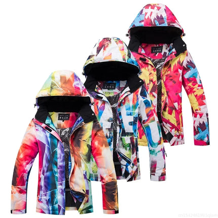 Jacket Women Pink Blue Marble Ski Outerwear - Jacket - Arctic Queen - Mad Fly Essentials
