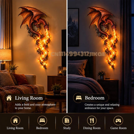 LED Wall Sconce Dragonfire Guardian Gothic Wall Light - LED Wall Sconce - Chinly - Mad Fly Essentials