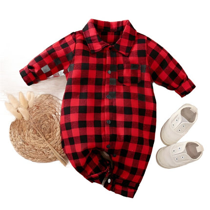 Baby Boy My First Christmas Plaid Romper - Kids Shop Mad Fly Essentials