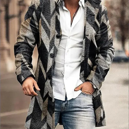 Jacket Men Stand-Collar Long Pocket Coat - Jacket - BC - Mad Fly Essentials