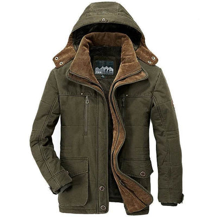 Men Long Winter Down Cargo Hooded Jackets - Mad Fly Essentials
