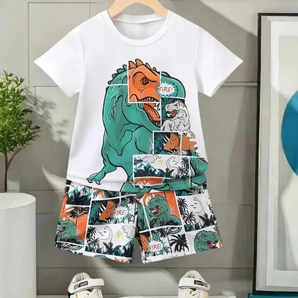 Tracksuit Boy Dinosaur Retro O-Neck Tracksuit Set - Tracksuit - Nifineo - Mad Fly Essentials
