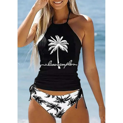 Tankini Set Women Low Waist Palm Tree Tankini - Tankini Set - mandylandy - Mad Fly Essentials