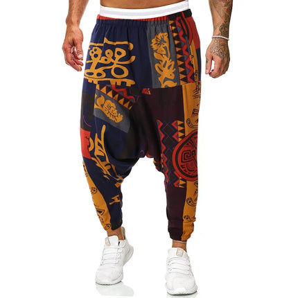 Harem Pants Men Vintage Fashion Hip Hop Pattern Pants - Harem Pants - Parklees - Mad Fly Essentials