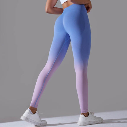 Women 3D Gradient High-Waist Fitness Leggings - Mad Fly Essentials