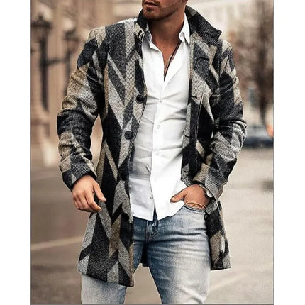 Jacket Men Stand-Collar Long Pocket Coat - Jacket - BC - Mad Fly Essentials