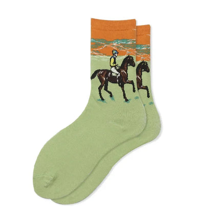 Women Vintage Funny Van Gogh Famous Socks