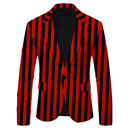 Men Leopard Striped Fashion Trendy Blazer Jacket
