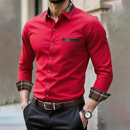 Business Casual Shirt BC Men Fashion Solid Long Sleeve Shirt - Business Casual Shirt - BC - Mad Fly Essentials