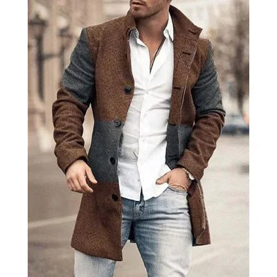 Jacket Men Stand-Collar Long Pocket Coat - Jacket - BC - Mad Fly Essentials