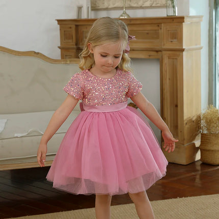 Baby Girl Sequin 4-10Y Birthday Party Dress