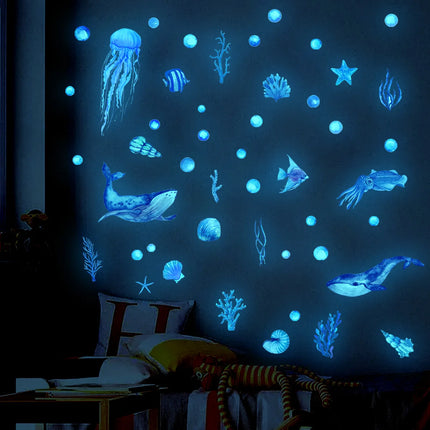 3D Jellyfish Shark Luminous Wall Stickers - Kids Shop Mad Fly Essentials