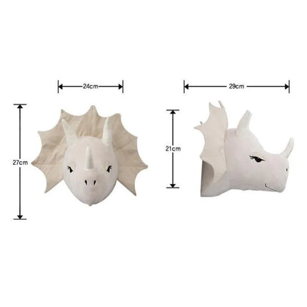 Kids Room Decor Plush Animal Wall Dinosaur - Kids Room Decor - Nordic Creations - Mad Fly Essentials