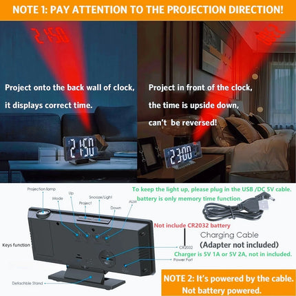 Alarm Clock Auto-Dimming RGB Projector Clock - Alarm Clock - Everso - Mad Fly Essentials