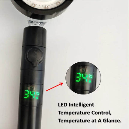 360 Rotation Led Digital Temperature Shower Head - Mad Fly Essentials