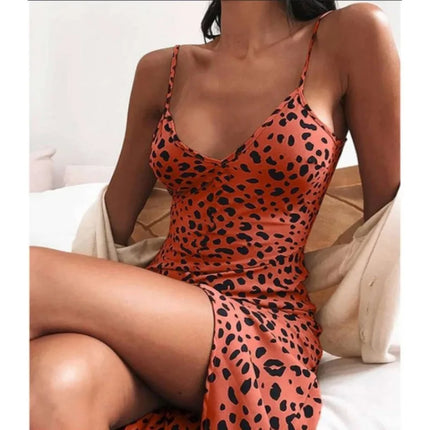 Women's Spaghetti Leopard Fashion Mini Dress