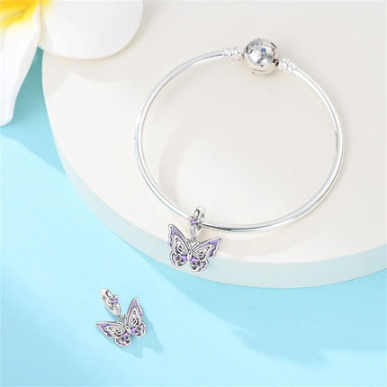 Bracelet Women Accessories Vintage Butterfly 925 Sterling Charm - Bracelet - Bamoer - Mad Fly Essentials