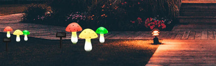 Solar 8 Mode Mushroom Garden Lamp