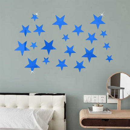Home Decor 82PCS Star Mosaic Mirror Sticker Wall Decals - Home Decor - Zooyoo - Mad Fly Essentials