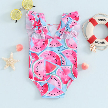 Baby Girls Watermelon Summer Ruffle Swimwear Set