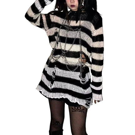 Sweater Women Sexy Hollow Long Gothic Punk Sweaters - Sweater - Bivigaos - Mad Fly Essentials