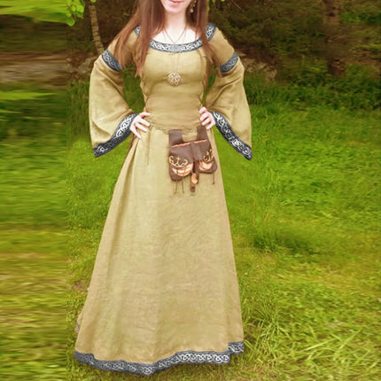 Women Vintage Black Gothic Victorian Middle Ages Medieval Dress